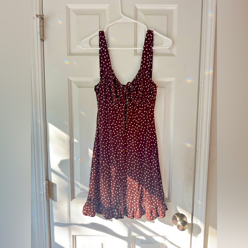 Reformation Black Polka Dot Mini Dress